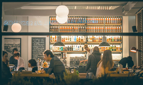 Photo of a cafe bar.